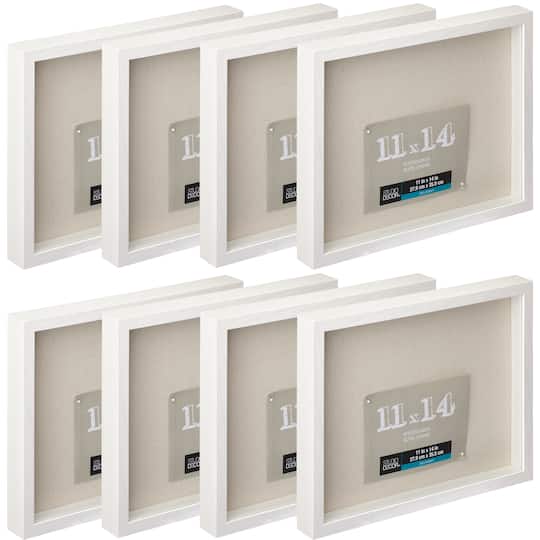 8 Pack: White Belmont 11" x 14" Shadowbox by Studio Décor®